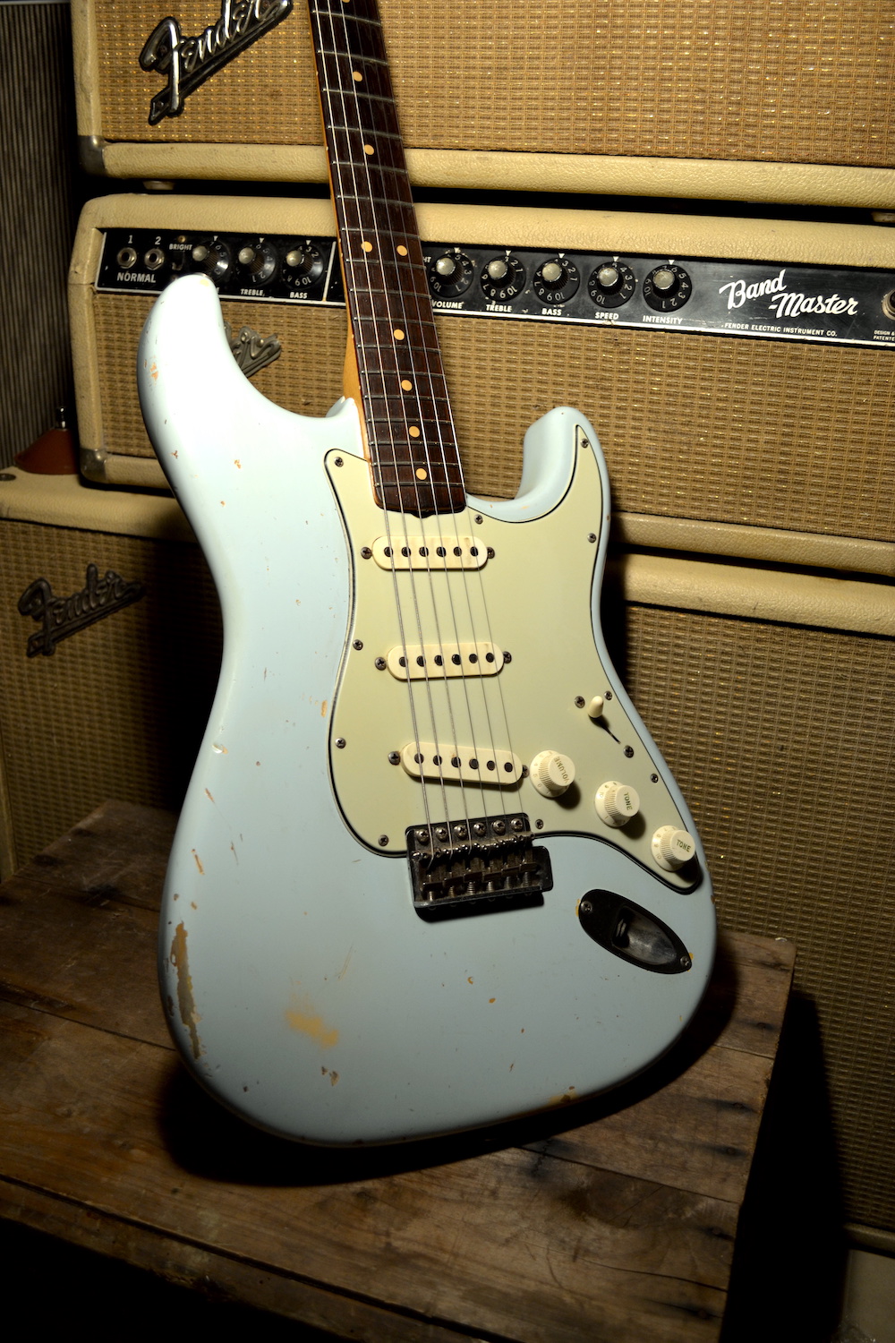 1963 Fender Stratocaster Sonic Blue – Serial: L21703 - Cesco&#039;s Corner